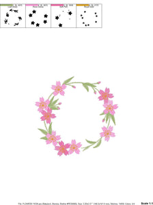 Monogram Frame embroidery designs - Flower embroidery design machine embroidery pattern - Floral wreath embroidery file - instant download