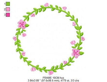 Laden Sie das Bild in den Galerie-Viewer, Monogram Frame embroidery designs - Flower laurel embroidery design machine embroidery pattern - Floral wreath embroidery file - download
