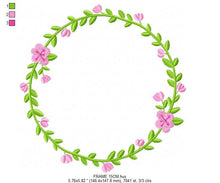 Load image into Gallery viewer, Monogram Frame embroidery designs - Flower laurel embroidery design machine embroidery pattern - Floral wreath embroidery file - download
