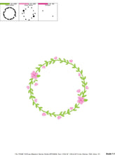 Cargar imagen en el visor de la galería, Monogram Frame embroidery designs - Flower laurel embroidery design machine embroidery pattern - Floral wreath embroidery file - download
