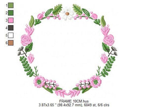 Lemon Floral Flower Bloom Monogram Frame Machine Embroidery Design Summer  Girl