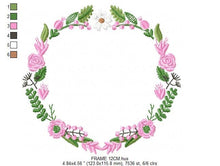 Carica l&#39;immagine nel visualizzatore di Gallery, Flowers Monogram Frame embroidery designs - Flower embroidery design machine embroidery pattern - Floral embroidery file - girl embroidery
