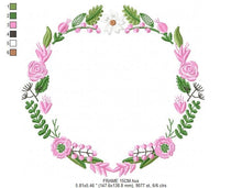 Carica l&#39;immagine nel visualizzatore di Gallery, Flowers Monogram Frame embroidery designs - Flower embroidery design machine embroidery pattern - Floral embroidery file - girl embroidery
