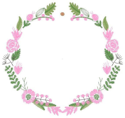 Flowers Monogram Frame embroidery designs - Flower embroidery design machine embroidery pattern - Floral embroidery file - girl embroidery