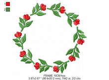 Load image into Gallery viewer, Monogram Frame embroidery designs - Flower embroidery design machine embroidery pattern - Floral embroidery
