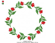 Carica l&#39;immagine nel visualizzatore di Gallery, Monogram Frame embroidery designs - Flower embroidery design machine embroidery pattern - Floral embroidery
