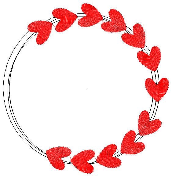 Hearts Monogram Frame embroidery designs - Heart love embroidery design machine embroidery pattern - Valentines embroidery file