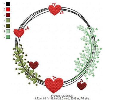 Monogram Frame embroidery designs - Heart embroidery design machine embroidery pattern - Valentines embroidery file - baby girl embroidery Marcia Embroidery