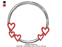 Load image into Gallery viewer, Heart Monogram Frame embroidery designs - Hearts embroidery design machine embroidery pattern - Wedding embroidery file baby girl embroidery
