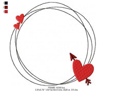 Carica l&#39;immagine nel visualizzatore di Gallery, Cupid Monogram Frame embroidery designs - Heart Frame embroidery design machine embroidery pattern - Valentines embroidery file - download
