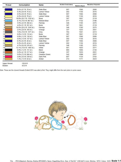 Boy embroidery designs - Dog embroidery design machine embroidery pattern - Boy with dog embroidery file - kid embroidery filled design pes - Marcia Embroidery