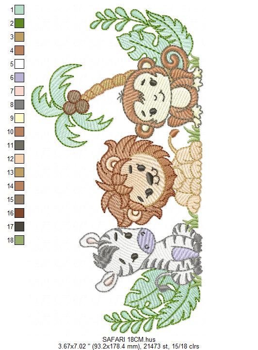 Safari embroidery designs - Animals embroidery design machine embroidery pattern - Zebra embroidery file - monkey embroidery lion design