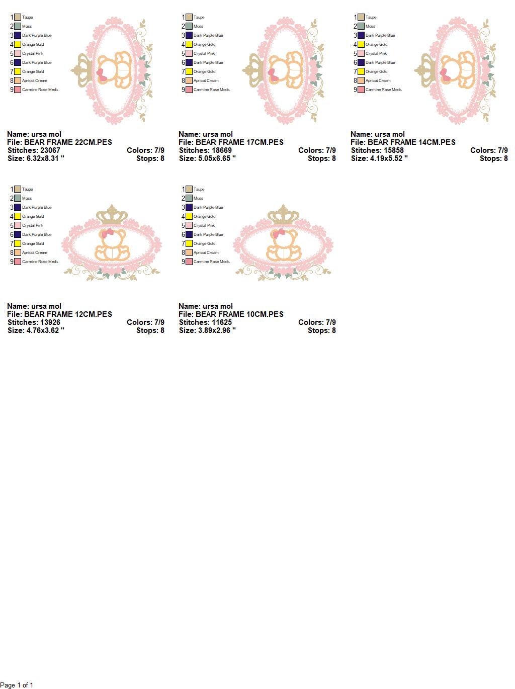 Bear embroidery designs - Teddy embroidery design machine embroidery pattern - Baby Girl embroidery file - instant download bear in a frame