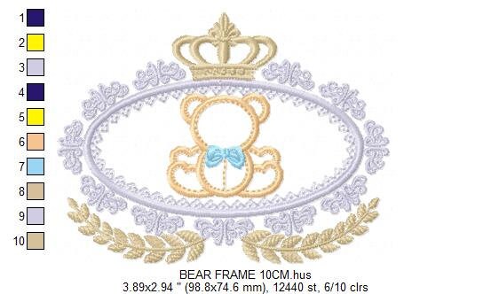 Bear embroidery designs - Laurel embroidery design machine embroidery pattern - Bear wreath embroidery bear design - newborn nursery deco - Marcia Embroidery