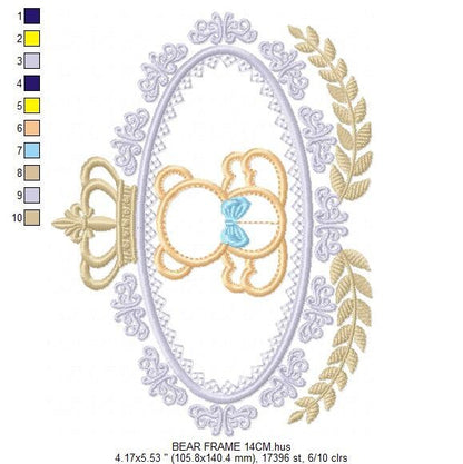 Bear embroidery designs - Laurel embroidery design machine embroidery pattern - Bear wreath embroidery bear design - newborn nursery deco - Marcia Embroidery