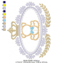 Carica l&#39;immagine nel visualizzatore di Gallery, Bear embroidery designs - Laurel embroidery design machine embroidery pattern - Bear wreath embroidery bear design - newborn nursery deco
