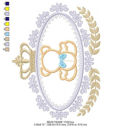 Bear embroidery designs - Laurel embroidery design machine embroidery pattern - Bear wreath embroidery bear design - newborn nursery deco - Marcia Embroidery