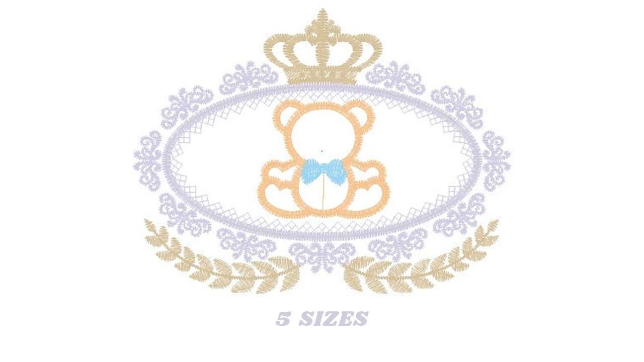 Bear embroidery designs - Laurel embroidery design machine embroidery pattern - Bear wreath embroidery bear design - newborn nursery deco - Marcia Embroidery