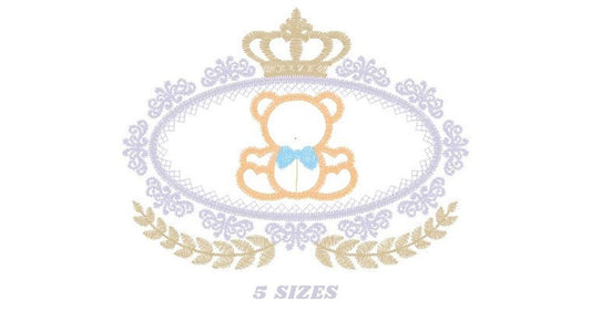 Bear embroidery designs - Laurel embroidery design machine embroidery pattern - Bear wreath embroidery bear design - newborn nursery deco - Marcia Embroidery