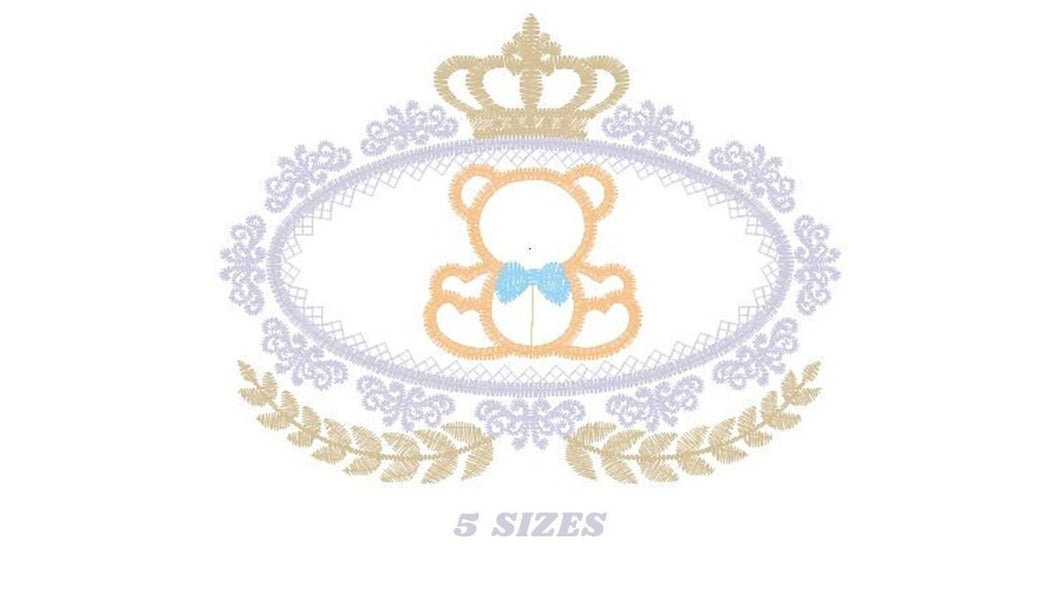 Bear embroidery designs - Laurel embroidery design machine embroidery pattern - Bear wreath embroidery bear design - newborn nursery deco