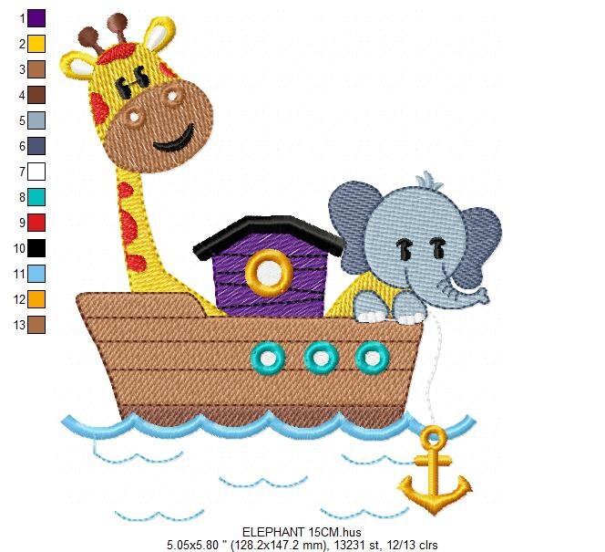 Safari embroidery designs - Animals embroidery design machine embroidery pattern - Giraffe embroidery file - elephant embroidery download