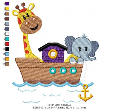 Safari embroidery designs - Animals embroidery design machine embroidery pattern - Giraffe embroidery file - elephant embroidery download