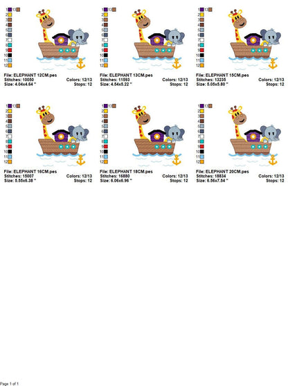 Safari embroidery designs - Animals embroidery design machine embroidery pattern - Giraffe embroidery file - elephant embroidery download