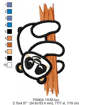 Panda embroidery design - Animal embroidery designs machine embroidery pattern - Baby boy embroidery file - Panda with tree instant download