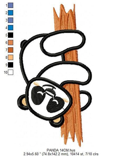 Panda embroidery design - Animal embroidery designs machine embroidery pattern - Baby boy embroidery file - Panda with tree instant download