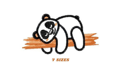 Panda embroidery design - Animal embroidery designs machine embroidery pattern - Baby boy embroidery file - Panda with tree instant download