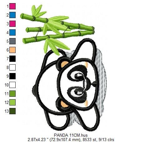 Panda embroidery design - Animal embroidery designs machine embroidery pattern - Baby boy embroidery file - Panda with bamboo download pes