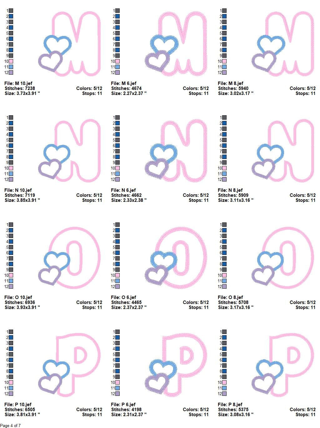 Alphabet embroidery designs set - Letters Applique Design - Monogram embroidery machine embroidery file - Hearts Alphabet applique design