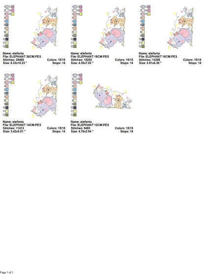 Animal band embroidery designs - Musical animals embroidery design machine embroidery pattern -  Elephant embroidery file - Bear and Rabbit