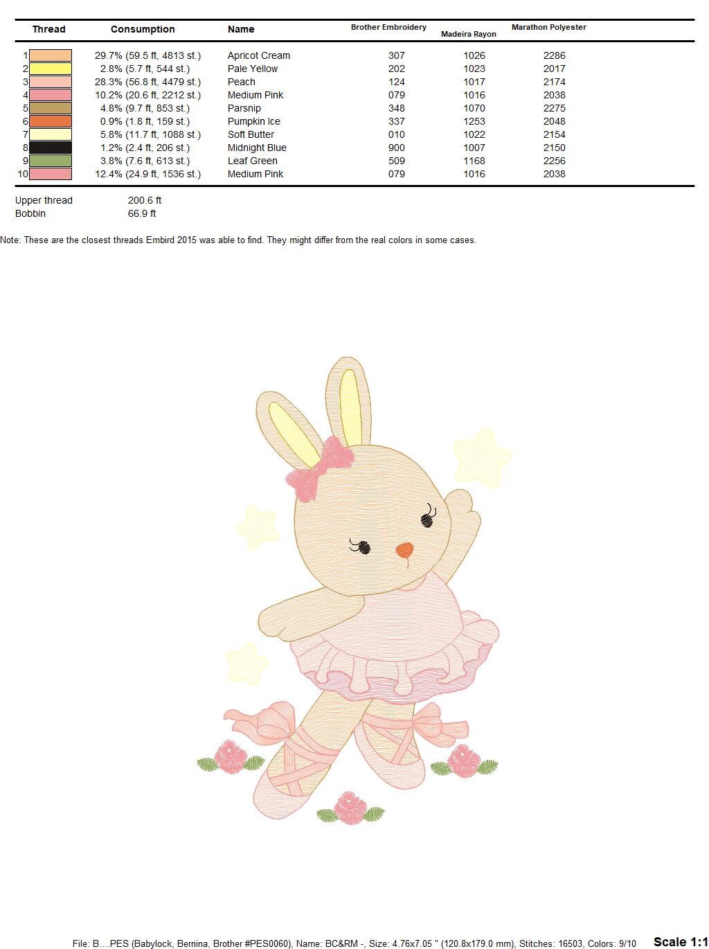 Bunny Ballerina embroidery design - Rabbit Ballet dancer machine embroidery pattern - Animal Ballerina file - Instant download pes jef vip
