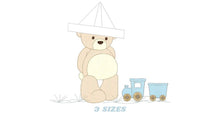 Load image into Gallery viewer, Bear with train embroidery designs - Bear embroidery design machine embroidery pattern - Baby boy embroidery file - instant download train
