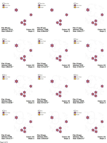 Alphabet embroidery designs set - Floral Letters embroidery Design - Monogram embroidery machine embroidery file - Letters with flowers