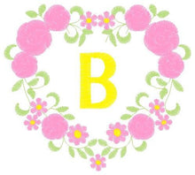 Cargar imagen en el visor de la galería, Alphabet embroidery designs set - Letters with heart frame embroidery design - Monogram embroidery machine embroidery file - Flowers roses
