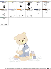 Cargar imagen en el visor de la galería, Bear with toys embroidery designs - Bear embroidery design machine embroidery pattern - Baby boy embroidery file - instant download train
