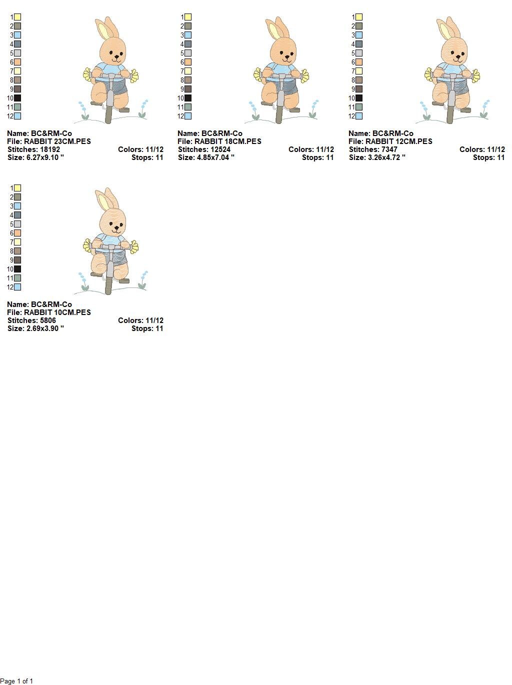 Bunny embroidery designs - Baby boy embroidery design machine embroidery pattern - Rabbit in a bike embroidery design - instant download pes