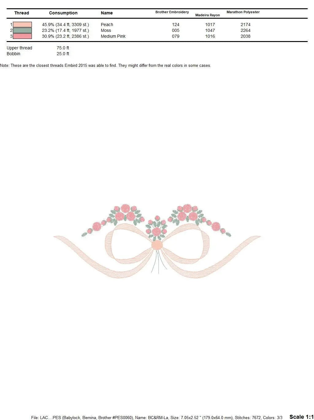 Lace with flowers embroidery designs - Bow Tie machine embroidery pattern - Baby girl file - Instant digital download pes jef dst hus vp3 Marcia Embroidery