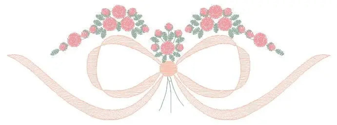 Lace with flowers embroidery designs - Bow Tie machine embroidery pattern - Baby girl file - Instant digital download pes jef dst hus vp3 Marcia Embroidery