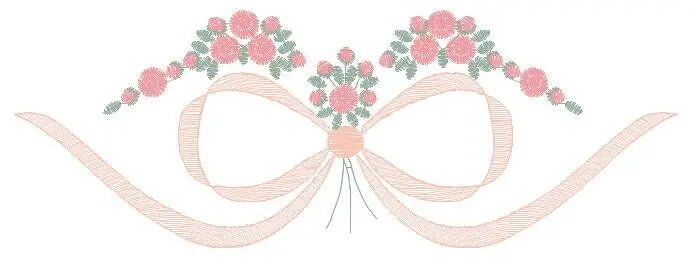 Lace with flowers embroidery designs - Bow Tie machine embroidery pattern - Baby girl file - Instant digital download pes jef dst hus vp3 Marcia Embroidery