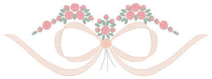 Lace with flowers embroidery designs - Bow Tie embroidery design machine embroidery pattern - Baby girl embroidery file - Lace embroidery