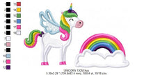 Carica l&#39;immagine nel visualizzatore di Gallery, Unicorn embroidery designs - Baby Girl embroidery design machine embroidery pattern - Magical rainbow Fantasy embroidery download file pes
