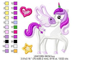 Unicorn embroidery design - Baby girl embroidery designs machine embroidery pattern - Fantasy Magical embroidery file - instant download pes