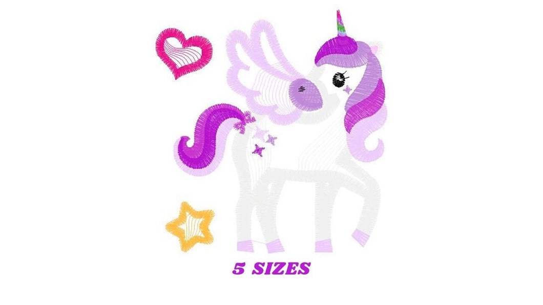 Unicorn embroidery design - Baby girl embroidery designs machine embroidery pattern - Fantasy Magical embroidery file - instant download pes