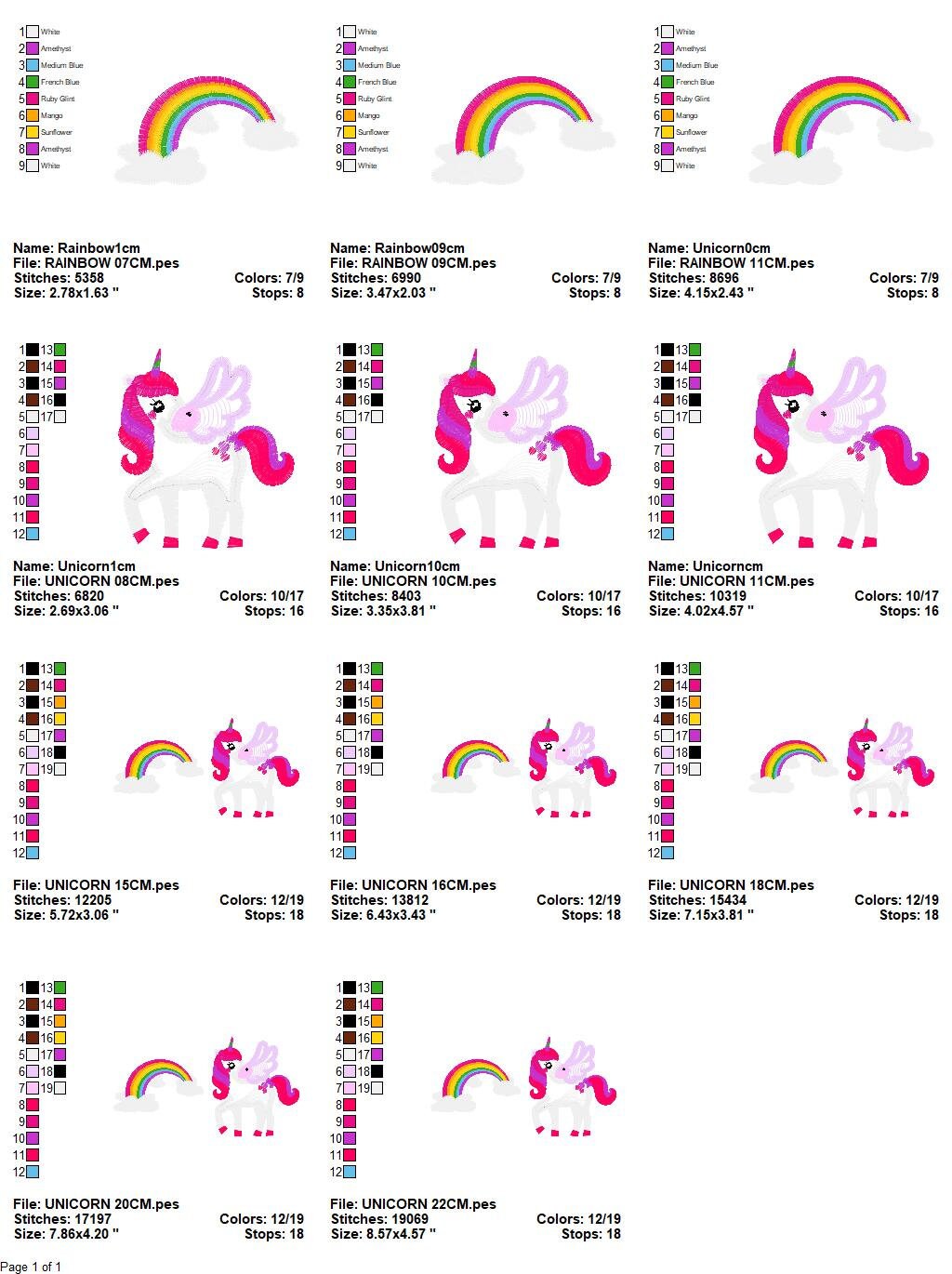 Unicorn with wings embroidery designs - Rainbow embroidery design machine embroidery pattern - Unicorn rainbow applique - instant download