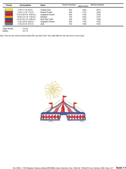 Circus embroidery design - Fair embroidery designs machine embroidery pattern - Baby boy embroidery file - instant download digital file