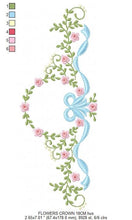 Cargar imagen en el visor de la galería, Lace embroidery designs - Laurel Wreath embroidery design machine embroidery pattern - Flowers embroidery file Monogram frame pes download
