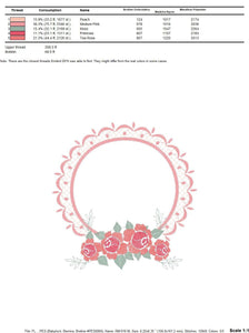 Monogram Frame embroidery designs - Flower embroidery design machine embroidery pattern - Rose frame embroidery file - instant download pes